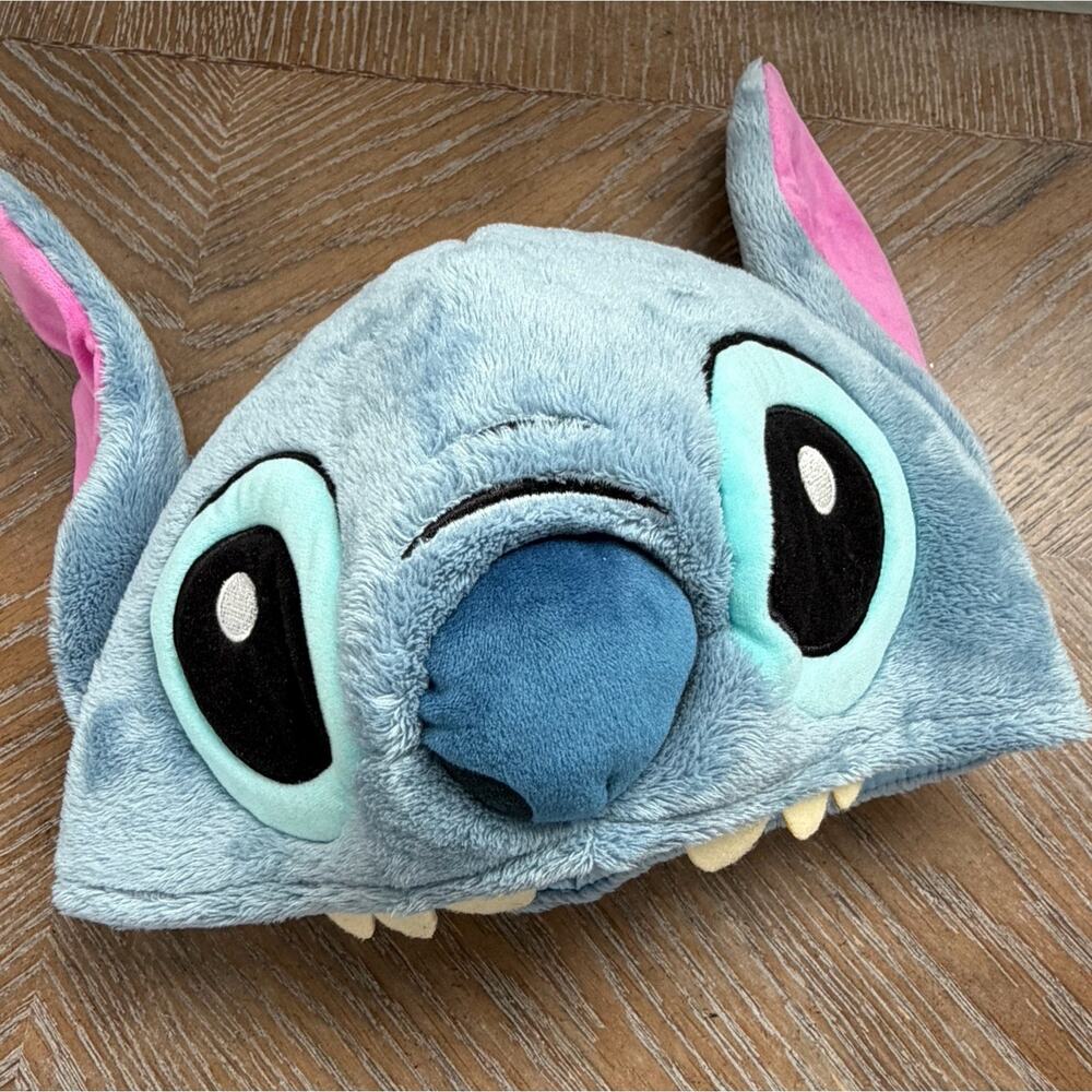 Disney Parks Authentic Stitch Plush Blue Hat Cap Beanie Adjustable Adult Size